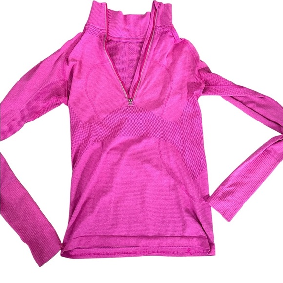 Lululemon Swiftly Tech 1/2  1/4 Zip Long Sleeve Hot Pink Sz 6 - Picture 1 of 7
